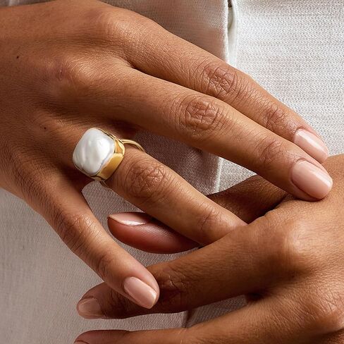 Ross-Simons 14x18mm Cultured Pearl Ring in 18kt Gold Over Sterling in Saudi Arabia