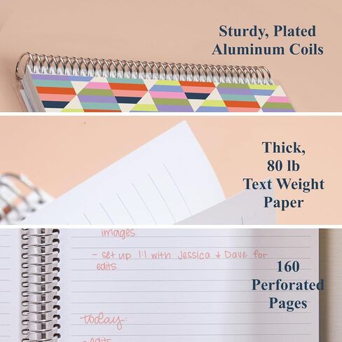 Erin Condren 7" x 9" Spiral Bound College Ruled Notebook - Painted Grogu - 160 Lined Page Note Taking & Writing Notebook. 80Lb Thick Mohawk Paper. Stickers Included in Saudi Arabia