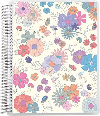 Erin Condren دفتر ملاحظات مسطر بالكلية حلزوني مقاس 7 × 9 بوصة - Grogu مطلي - 160 صفحة مسطرة لتدوين الملاحظات وكتابتها. ورق موهوك سميك بوزن 80 رطل. الملصقات متضمنة in Saudi Arabia