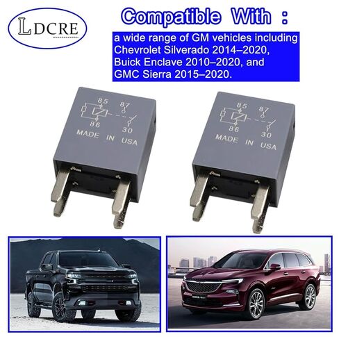 2PCS Automotive Relay 13748474,12V 4-Pin SPDT Compatible with GM Chevrolet Silverado, Enclave Vehicles - Fixes Fuel Pump & P0230/P069E Errors, Replace 13748474 in Saudi Arabia