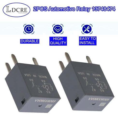 2PCS Automotive Relay 13748474,12V 4-Pin SPDT Compatible with GM Chevrolet Silverado, Enclave Vehicles - Fixes Fuel Pump & P0230/P069E Errors, Replace 13748474 in Saudi Arabia