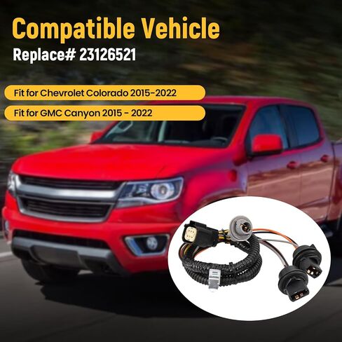 23126521 Tail Lamp Wiring Harness Fits for Chevy Colorado 2015-2022, for GMC Canyon 2015-2022, Tail Light Wiring Harness Rear-Socket & Wire Right, Replace# 23126521 in Saudi Arabia