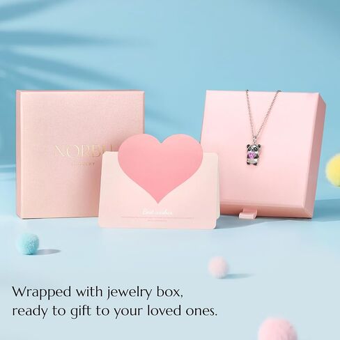 NORBU 3D Animal Necklace for Little Girls Women, Cubic Zirconia Kitty Cat Dog Panda Dolphin Pendant, Girls' Jewelry Gift for Birthday Christmas in Saudi Arabia