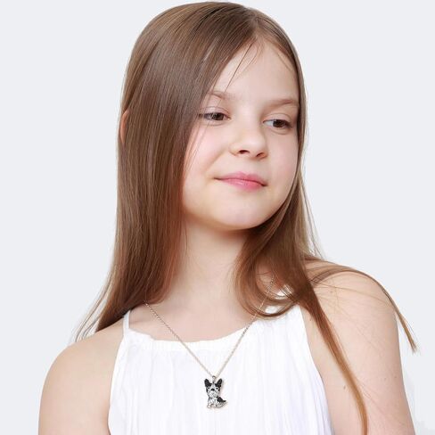 NORBU 3D Animal Necklace for Little Girls Women, Cubic Zirconia Kitty Cat Dog Panda Dolphin Pendant, Girls' Jewelry Gift for Birthday Christmas in Saudi Arabia