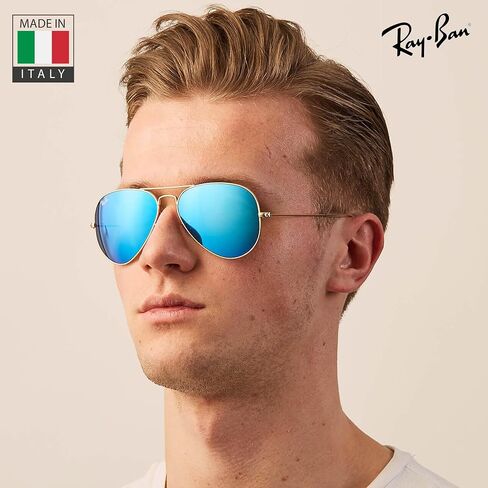 Ray-Ban RB3025 AVIATOR FLASH LENSES Pilot Shaped Sunglasses for Men & Women with Official RAYBAN Eyewear Kit in Saudi Arabia