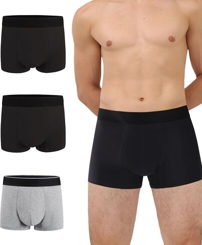 ملابس داخلية لسلس البول للرجال، قابلة للغسل، مقاومة للتسرب، تحكم في الرائحة، 60 مل، جذع قابل للتمدد، 3 عبوات (3 أسود، L) in Kuwait