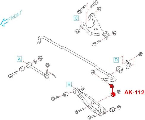 Godspeed AK-112-B وصلات نهاية شريط Sway قابلة للتعديل الخلفية، ألومنيوم، متوافقة مع Scion FR-S 2013-16 in Saudi Arabia