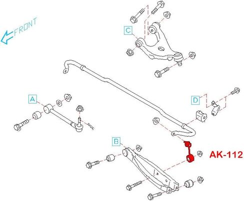 Godspeed AK-112-B وصلات نهاية شريط Sway قابلة للتعديل الخلفية، ألومنيوم، متوافقة مع Scion FR-S 2013-16 in Saudi Arabia