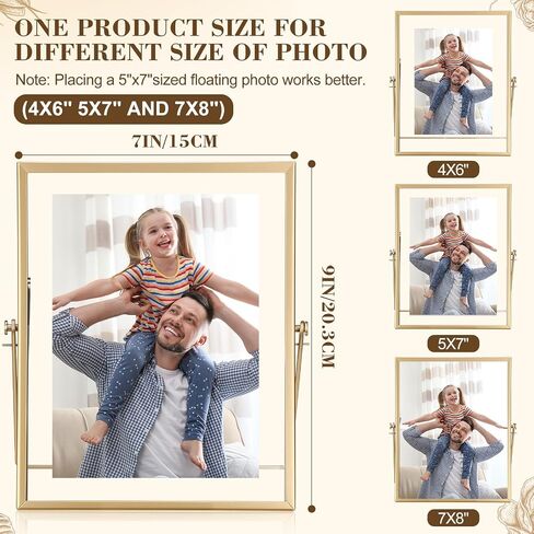 Hoteam 16 قطعة إطارات صور زجاجية عمودية مجموعة إطار معدني عتيق إطارات صور زهور مضغوطة عرض صور هندسية عتيقة لديكورات سطح الطاولة الفنية، 4 × 4 بوصات (ذهبي) in Saudi Arabia