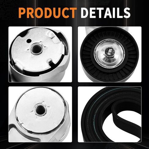 Drive Belt Tensioner and Idler Pulley Kit Fit for Dodge Grand Caravan/Avenger/Journey, for Chrysler 200/Town&Country, Ram C/V 3.6L V6 Engine, Replace# 39282, 38082, 6PK1955 in Saudi Arabia