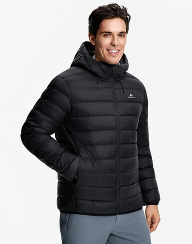 Pioneer Camp Men's Down Puffer Jacket with Hood Lightweight Packable Warm Insulated Thermal Puffy Winter Coat Ski Travel in Saudi Arabia