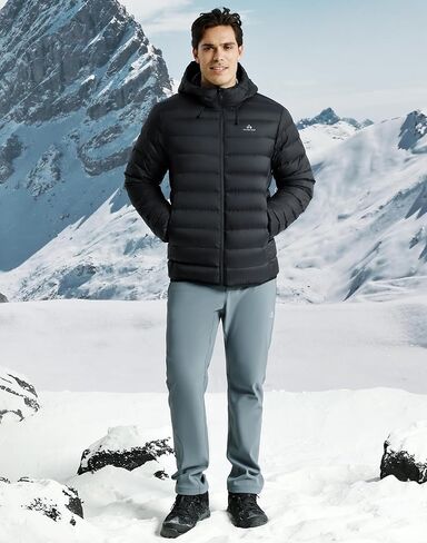 Pioneer Camp Men's Down Puffer Jacket with Hood Lightweight Packable Warm Insulated Thermal Puffy Winter Coat Ski Travel in Saudi Arabia