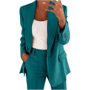 Aniywn السترة مجموعات النساء 2 قطعة وتتسابق حجم كبير سيدات الأعمال مجموعات غير رسمية متأنق السترة جاكيتات مستقيم الساق السراويل الدعاوى in Kuwait