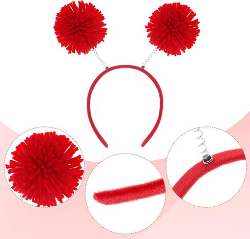 2 Pcs Pom Pom Headband Fluffy Ball Hair Loop Blue Feathers Headwear for Costume Cosplay Party School Festivals in Saudi Arabia