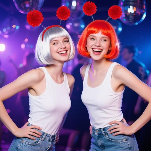 2 Pcs Pom Pom Headband Fluffy Ball Hair Loop Blue Feathers Headwear for Costume Cosplay Party School Festivals in Saudi Arabia