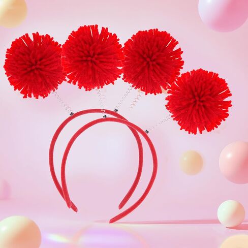 2 Pcs Pom Pom Headband Fluffy Ball Hair Loop Blue Feathers Headwear for Costume Cosplay Party School Festivals in Saudi Arabia