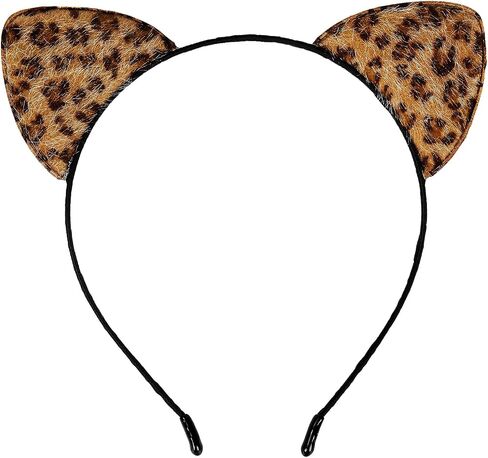 NESTRE Leopard Ears Headband,Furry Cheetah Leopard Print Cat Ears Headband for Halloween Costume Cosplay Accessories in Kuwait