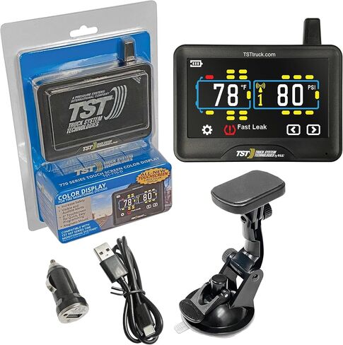 TST 507 Tire Pressure Monitoring System with 4 Cap Sensors and Color Display for Metal/Rubber Valve Stems by Truck System Technologies, TPMS for RVs, Campers and Trailers in Saudi Arabia