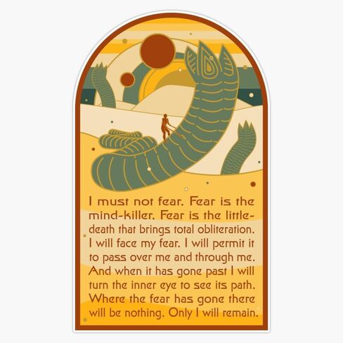 MAGNET Litany Against Fear. Magnetic Vinyl Sticker Decal Magnet 5" in Saudi Arabia
