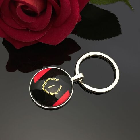 African American Heritage Flag Keychains - African American Flag Keychains for Men and Women - African American Flag Cabochon Glass Keychain in Kuwait