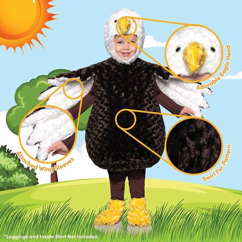 UNDERWRAPS Cute Bald Eagle Three Piece Toddler Costume - Bald Eagle Costume for Kids in Saudi Arabia