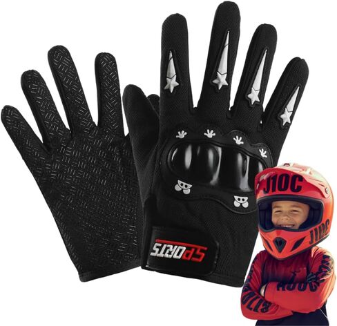 Kids Dirt Bike Gloves, Pro-Grade Protection for Children's Mini Motorcycle, BMX, ATV, MTB - Breathable Full Finger Cycling Gloves in Saudi Arabia