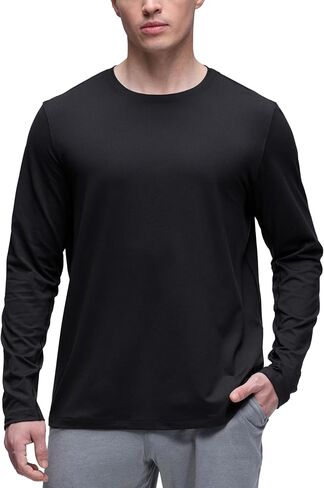 CRZ YOGA Soft Stretchy Long Sleeve Shirts for Men Breathable Casual Workout Crewneck T-Shirts Basic Tops in Kuwait
