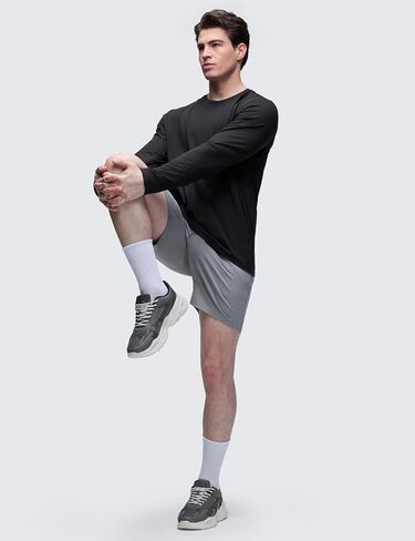 CRZ YOGA Soft Stretchy Long Sleeve Shirts for Men Breathable Casual Workout Crewneck T-Shirts Basic Tops in Kuwait