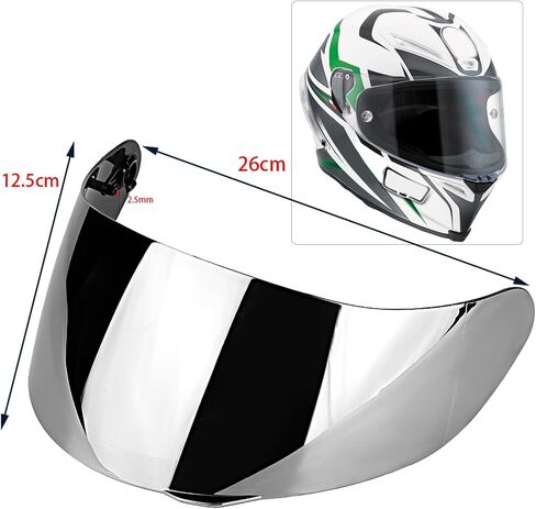 Motorcycle Helmet Face Shield Replacements, Motorcycle Helmet Visor Compatible with AGV K1 K1S K3 SV K5 K5S UV Protection (Silver) in Kuwait