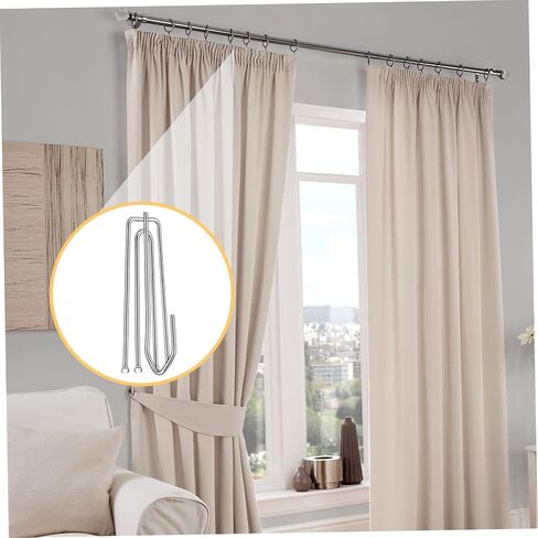 Curtain Rings, Curtain Pleat Hooks 30Pcs 3" Bearing Pinch Pleat Curtain Hooks Metal Drapery Hooks 4 Prongs Pinch Pleat Hook Clips, Sturdy Curtain Hooks for Window, Door in Saudi Arabia
