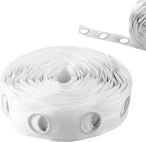 Curtain Rings, Curtain Heading Tape 10m 60 Holes 42mm Round Curtain Header Tape Anti-UV Folding Polypropylene Cloth Drapery Grommet Tape for Home Office in Saudi Arabia