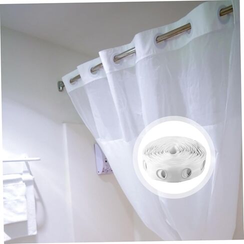 Curtain Rings, Curtain Heading Tape 10m 60 Holes 42mm Round Curtain Header Tape Anti-UV Folding Polypropylene Cloth Drapery Grommet Tape for Home Office in Saudi Arabia