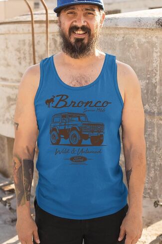 Ford Bronco Wild and Untamed Since 1966 Tank Top Vintage Off-Road 4x4 Adventure Retro Truck Licensed Men's Top in Saudi Arabia