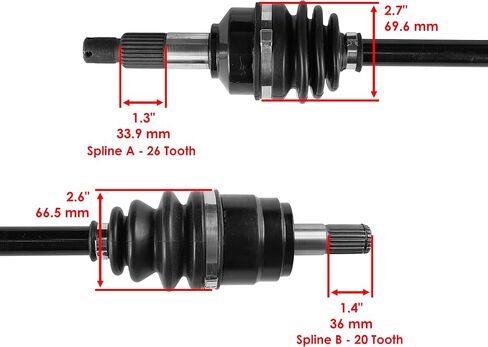 Caltric Front Left and Right Cv Joint Axle Compatible with Honda Trx500Fm Foreman Rubicon 500 4X4 in Saudi Arabia