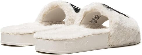 صنادل كاجوال للسيدات من PUMA Leadcat 2.0 Fuzz Slide بكعب منخفض 1-2 بوصة - أسود in Kuwait