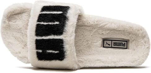 صنادل كاجوال للسيدات من PUMA Leadcat 2.0 Fuzz Slide بكعب منخفض 1-2 بوصة - أسود in Kuwait