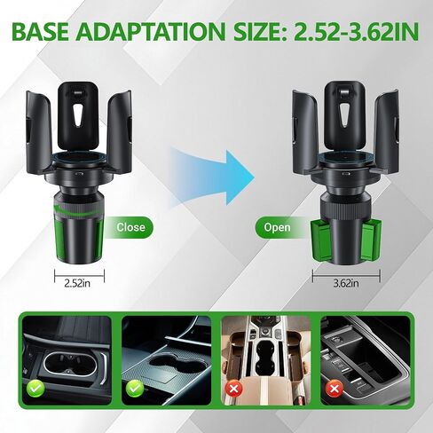 Intelligent Car Cup Holder Expander, Automatic Adjustable, Fits 2.76-4.82in for Coffee Mugs & Large Water Bottles & Travel Tumbler，Auto Cup Holder with Adjustable Insert Accessories in Saudi Arabia