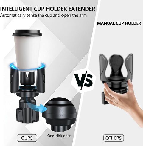 Intelligent Car Cup Holder Expander, Automatic Adjustable, Fits 2.76-4.82in for Coffee Mugs & Large Water Bottles & Travel Tumbler，Auto Cup Holder with Adjustable Insert Accessories in Saudi Arabia