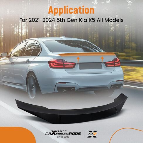 maXpeedingrods Rear Trunk Spoiler Wing for 2021-2025 KIA K5 LX LXS GT EX GT Line, R-Style Duckbill Spoiler, Gloss Black in Saudi Arabia