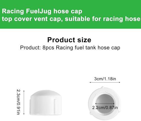 8pcs Racing Fuel Jug Cap, Plastic Dustproof & Waterproof Racing Gas Can Replacement Vent Hose Dust Cap Lids Accessories Compatible with 5.5 Gallon Fuel Jugs Egs Tank & Scribner Tank in Saudi Arabia