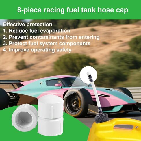 8pcs Racing Fuel Jug Cap, Plastic Dustproof & Waterproof Racing Gas Can Replacement Vent Hose Dust Cap Lids Accessories Compatible with 5.5 Gallon Fuel Jugs Egs Tank & Scribner Tank in Saudi Arabia