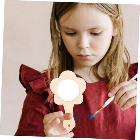 LIFKOME 9pcs DIY Wooden Mirror Handmade Small Mirrors Decorative Cosmetic Kit for Boys and Girls in Saudi Arabia