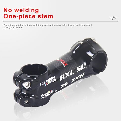 RXL SL 25.4 جذع ألياف الكربون جذع 6 درجات جذع دراجة جبلية جذع دراجة جبلية درجة 6 لدراجة الطريق دراجة جبلية سوداء 50 60 70 80 مم in Saudi Arabia