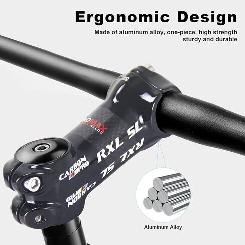 RXL SL 25.4 جذع ألياف الكربون جذع 6 درجات جذع دراجة جبلية جذع دراجة جبلية درجة 6 لدراجة الطريق دراجة جبلية سوداء 50 60 70 80 مم in Saudi Arabia