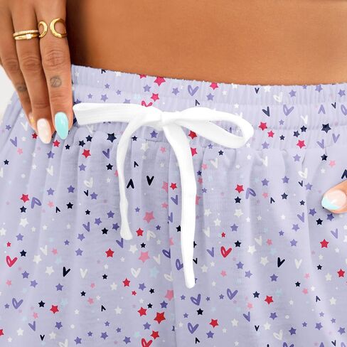 American Trends 3 Pack Pajama Shorts Women Casual Elastic Waist Comfy Printed Sleep Lounge Shorts for Women PJ Bottoms in Saudi Arabia