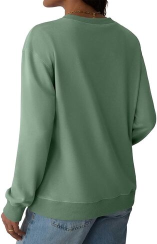 Womens Long Sleeve Sweatshirt Casual Crew Neck T Shirt Cute Pullover Tops Lightweight Loose Fit Sweater 2025 Fall Outfit in Saudi Arabia