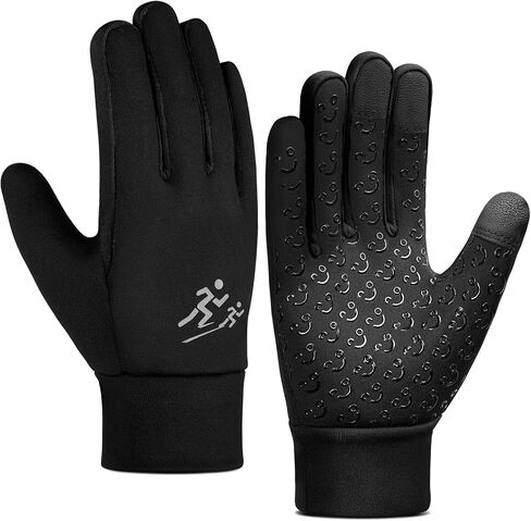 قفازات شتوية للأطفال للجري للطقس البارد تعمل باللمس قفازات دافئة للمشي لمسافات طويلة وركوب الدراجات قفاز للأطفال من سن 4 إلى 12 سنة in Kuwait