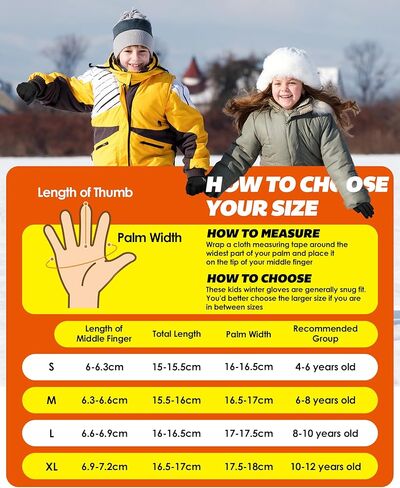 قفازات شتوية للأطفال للجري للطقس البارد تعمل باللمس قفازات دافئة للمشي لمسافات طويلة وركوب الدراجات قفاز للأطفال من سن 4 إلى 12 سنة in Kuwait