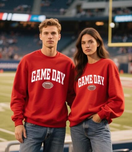 Game Day Sweatshirt for Women Cute Football Graphic Pullover Shirt Football Season Long Sleeve Tops in Saudi Arabia