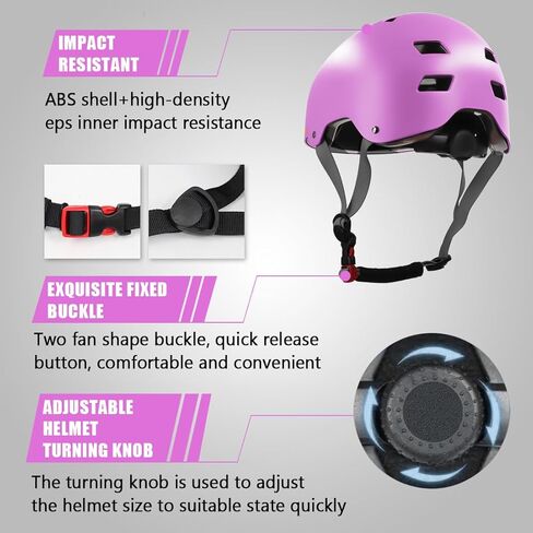 خوذة دراجة للأطفال الصغار من عمر 3 إلى 14 سنة من البنات والأولاد خوذة تزلج قابلة للتعديل لركوب الدراجات والسكوتر والتزلج على الجليد in Kuwait